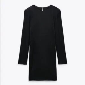 Zara | Long Sleeve Textured Satin Mini Dress